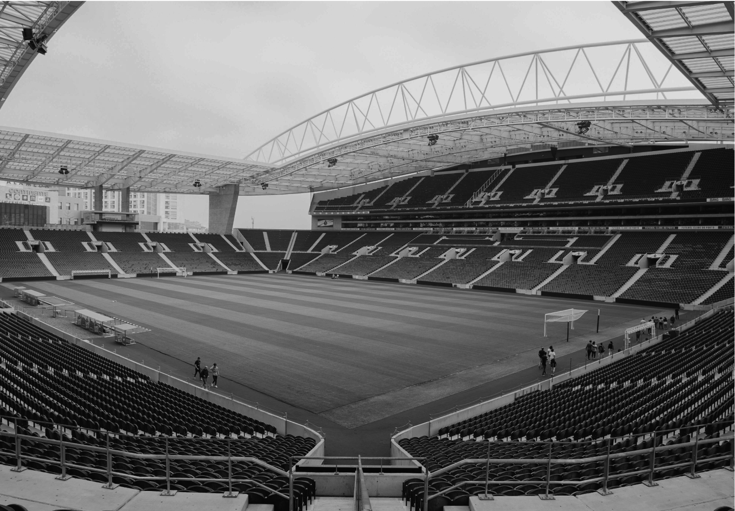 Football Stadium Black and White