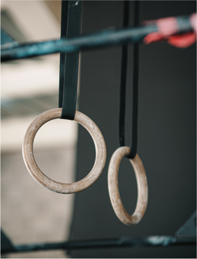 Gymnastics hoop handles close up shot