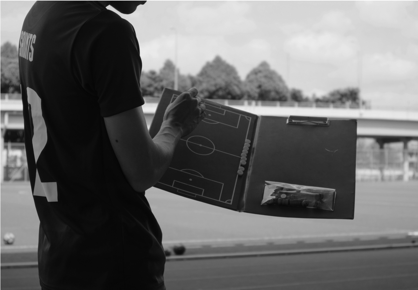 Football Sports Coach Black and White